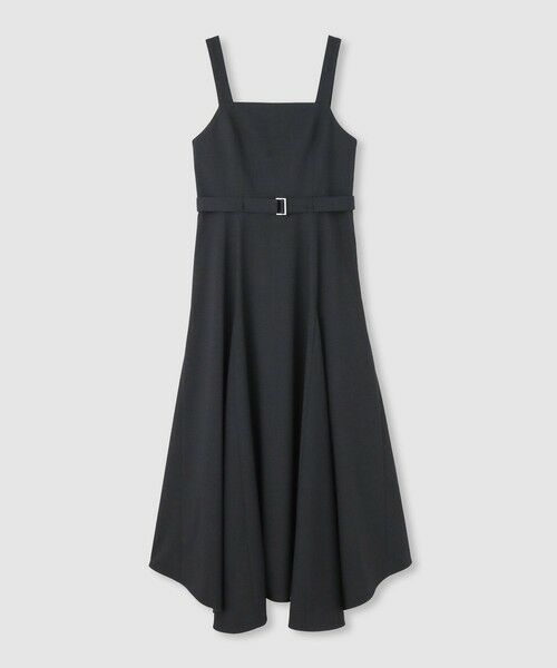 allureville / アルアバイル ロング・マキシ丈ワンピース | イレギュラーヘムジャンパースカート(チャコールグレー (94))