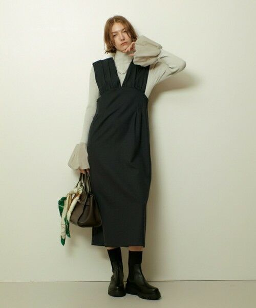 allureville/アルアバイル サイドタックジャンスカワンピース チャコールグレー (94) 01(S) allureville/アルアバイル サイドタックジャンスカワンピース チャコールグレー (94) 01(S)