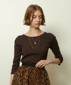 allureville / アルアバイル カットソー | テレコ3/4スリーブボートネックプルオーバー