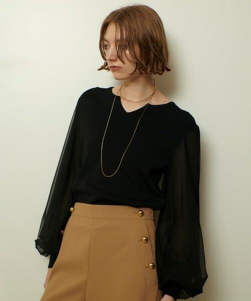 allureville / アルアバイル ニット・セーター | チュールスリーブプルオーバー | 詳細3