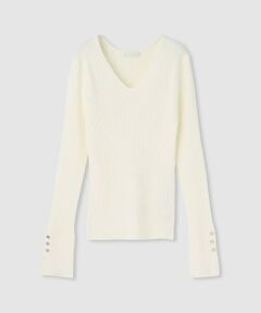 allureville / アルアバイル ニット・セーター | 袖釦Vネックプルオーバー