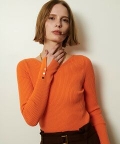 allureville / アルアバイル ニット・セーター | 袖釦Vネックプルオーバー