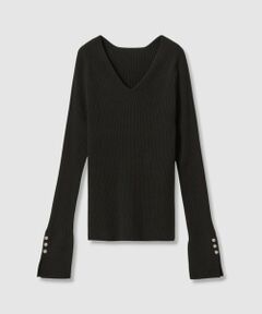 allureville / アルアバイル ニット・セーター | 袖釦Vネックプルオーバー