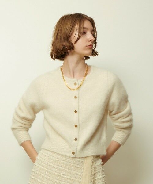 allureville/アルアバイル カシミヤブレンドファー加工カーディガン オフホワイト (02) 02(M) allureville/アルアバイル カシミヤブレンドファー加工カーディガン オフホワイト (02) 02(M)