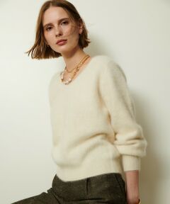 allureville / アルアバイル ニット・セーター | カシミヤブレンドファー加工Ｖプルオーバー