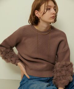 allureville / アルアバイル ニット・セーター | ラビットカフクレイジー釦2WAYプルオーバー