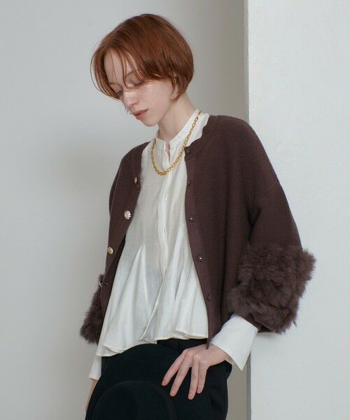 allureville / アルアバイル ニット・セーター | ラビットカフクレイジー釦2WAYプルオーバー | 詳細15