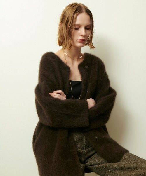 allureville / アルアバイル ダッフルコート | シアリングニットコーディガン | 詳細1