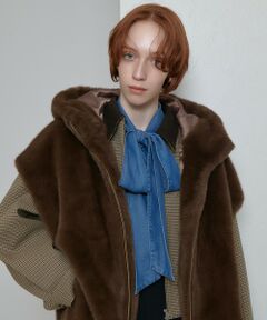 allureville / アルアバイル ブルゾン | フェイクミンクファーフーディーブルゾン