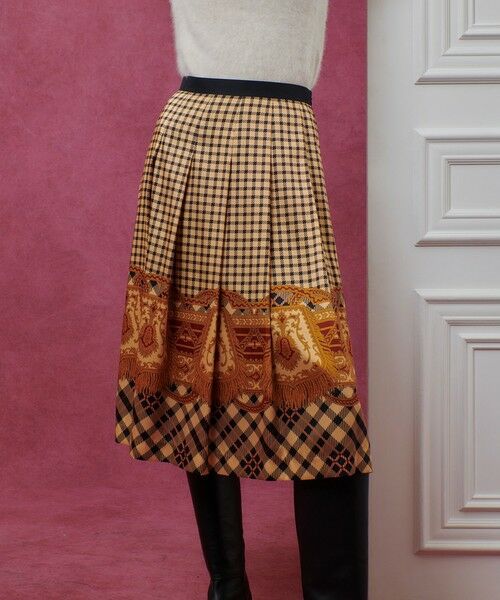 allureville / アルアバイル ミニ・ひざ丈スカート | 【LOULOU WILLOUGHBY】エンブレムチェックスカート | 詳細2