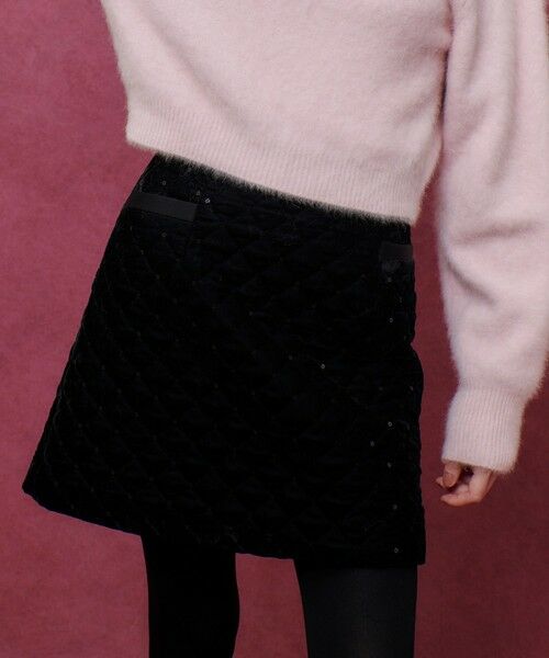 allureville / アルアバイル ミニ・ひざ丈スカート | 【LOULOU WILLOUGHBY】ベロアキルティングミニスカート | 詳細3
