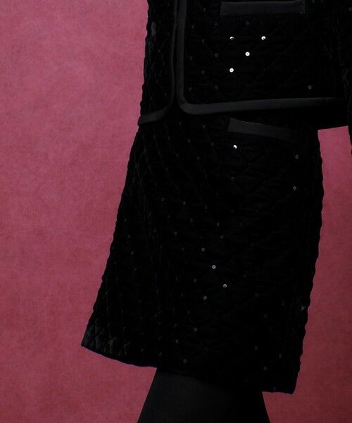 allureville / アルアバイル ミニ・ひざ丈スカート | 【LOULOU WILLOUGHBY】ベロアキルティングミニスカート | 詳細4
