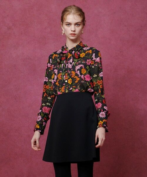 allureville / アルアバイル シャツ・ブラウス | 【LOULOU WILLOUGHBY】シンメトリーフラワーリボンブラウス | 詳細4