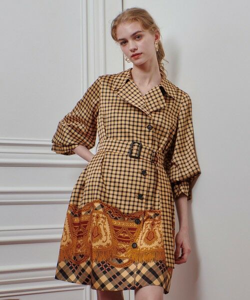 allureville / アルアバイル ロング・マキシ丈ワンピース | 【LOULOU WILLOUGHBY】エンブレムチェックワンピース | 詳細2