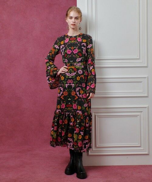 allureville / アルアバイル ロング・マキシ丈ワンピース | 【LOULOU WILLOUGHBY】シンメトリーフラワープリントワンピース | 詳細2
