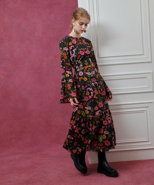 allureville / アルアバイル ロング・マキシ丈ワンピース | 【LOULOU WILLOUGHBY】シンメトリーフラワープリントワンピース | 詳細4