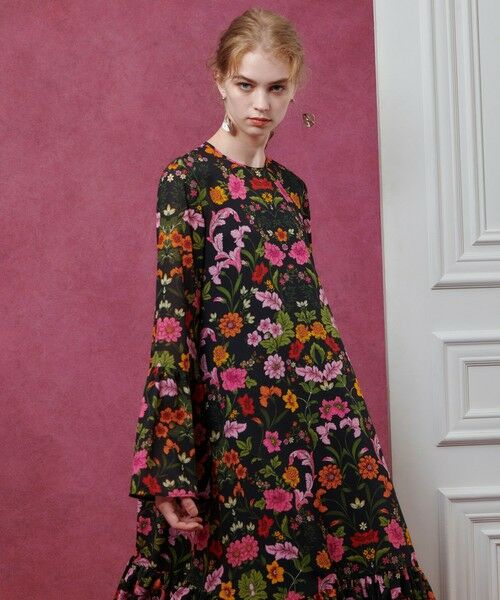 allureville / アルアバイル ロング・マキシ丈ワンピース | 【LOULOU WILLOUGHBY】シンメトリーフラワープリントワンピース | 詳細5