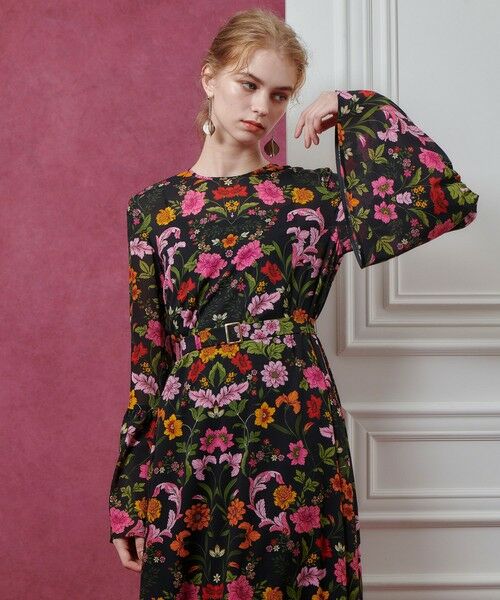 allureville / アルアバイル ロング・マキシ丈ワンピース | 【LOULOU WILLOUGHBY】シンメトリーフラワープリントワンピース | 詳細6