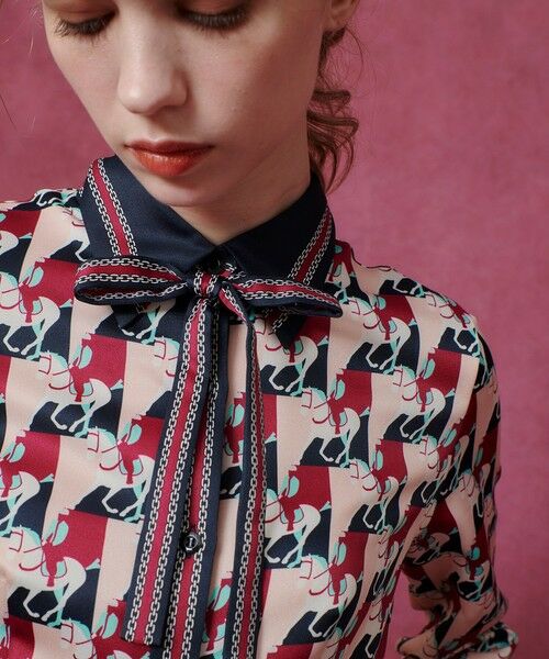 allureville / アルアバイル ロング・マキシ丈ワンピース | 【LOULOU WILLOUGHBY】ホースジオメトリックプリントシャツワンピース | 詳細4