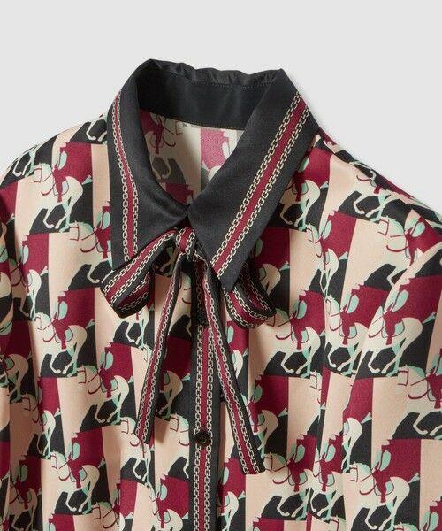 allureville / アルアバイル ロング・マキシ丈ワンピース | 【LOULOU WILLOUGHBY】ホースジオメトリックプリントシャツワンピース | 詳細8