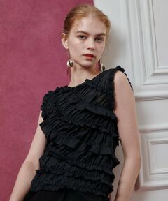 allureville / アルアバイル カットソー | 【LOULOU WILLOUGHBY】オーガンジートリコットギャザープルオーバー