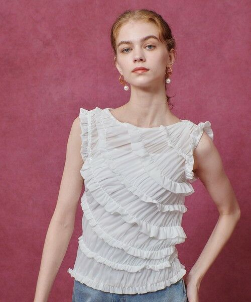 allureville / アルアバイル カットソー | 【LOULOU WILLOUGHBY】オーガンジートリコットギャザープルオーバー | 詳細1