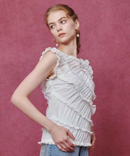 allureville / アルアバイル カットソー | 【LOULOU WILLOUGHBY】オーガンジートリコットギャザープルオーバー | 詳細2