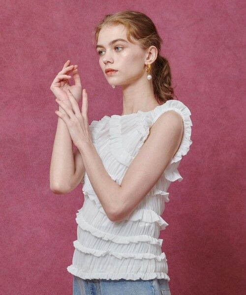 allureville / アルアバイル カットソー | 【LOULOU WILLOUGHBY】オーガンジートリコットギャザープルオーバー | 詳細3