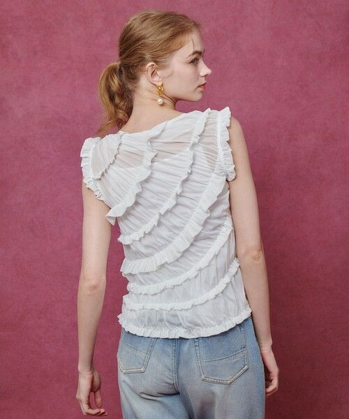 allureville / アルアバイル カットソー | 【LOULOU WILLOUGHBY】オーガンジートリコットギャザープルオーバー | 詳細4