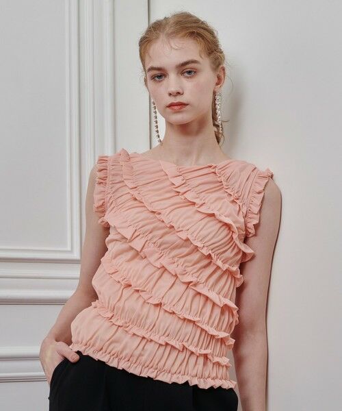 allureville / アルアバイル カットソー | 【LOULOU WILLOUGHBY】オーガンジートリコットギャザープルオーバー | 詳細9