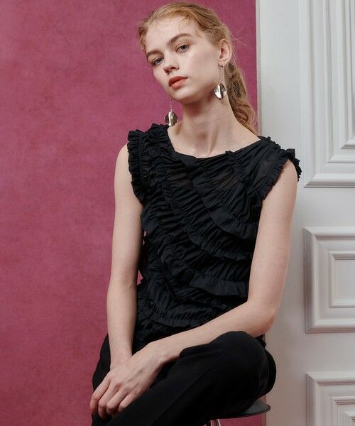 allureville / アルアバイル カットソー | 【LOULOU WILLOUGHBY】オーガンジートリコットギャザープルオーバー | 詳細16