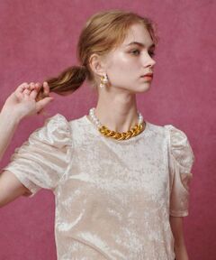 allureville / アルアバイル カットソー | 【LOULOU WILLOUGHBY】ベロア半袖プルオーバー