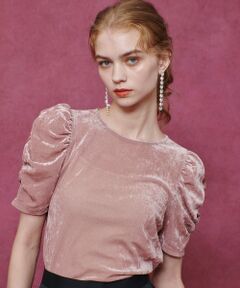 allureville / アルアバイル カットソー | 【LOULOU WILLOUGHBY】ベロア半袖プルオーバー