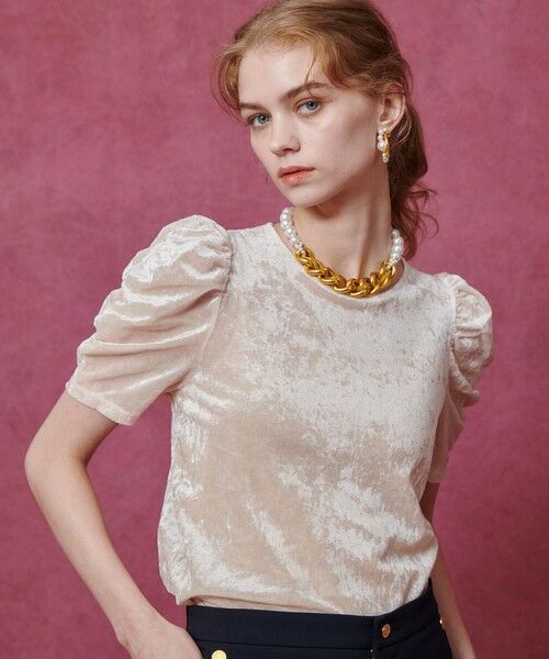 allureville / アルアバイル カットソー | 【LOULOU WILLOUGHBY】ベロア半袖プルオーバー | 詳細1