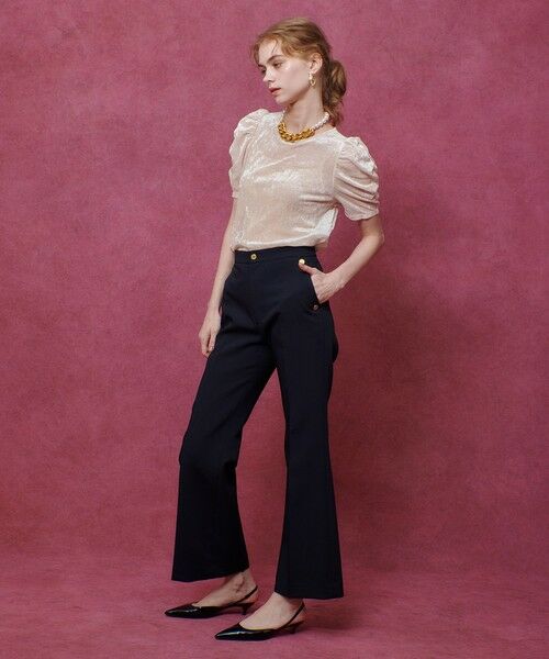 allureville / アルアバイル カットソー | 【LOULOU WILLOUGHBY】ベロア半袖プルオーバー | 詳細3