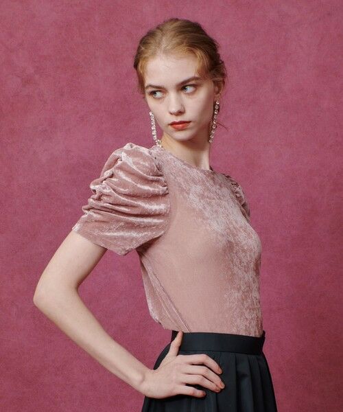 allureville / アルアバイル カットソー | 【LOULOU WILLOUGHBY】ベロア半袖プルオーバー | 詳細12