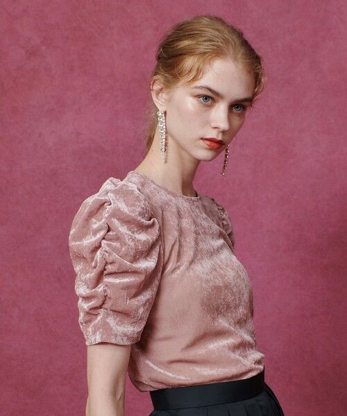 allureville / アルアバイル カットソー | 【LOULOU WILLOUGHBY】ベロア半袖プルオーバー | 詳細13