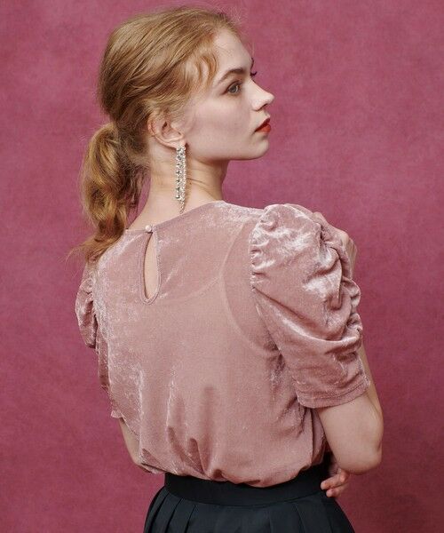 allureville / アルアバイル カットソー | 【LOULOU WILLOUGHBY】ベロア半袖プルオーバー | 詳細14