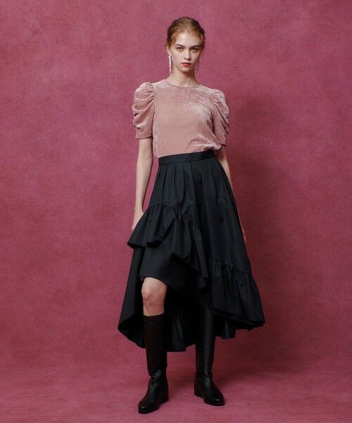 allureville / アルアバイル カットソー | 【LOULOU WILLOUGHBY】ベロア半袖プルオーバー | 詳細15