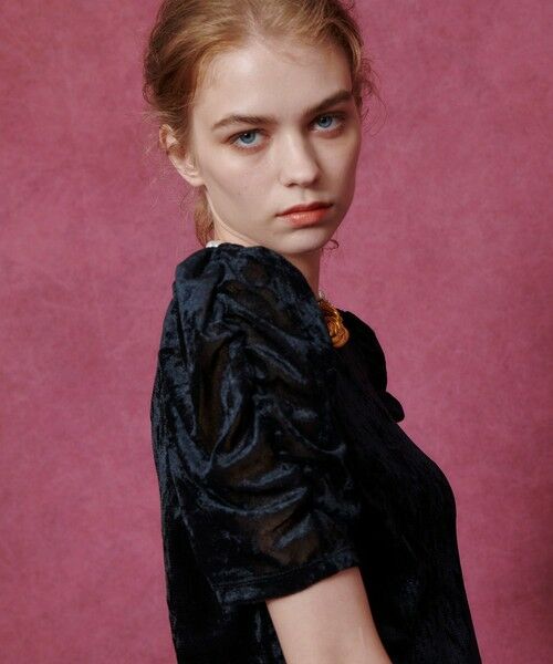 allureville / アルアバイル カットソー | 【LOULOU WILLOUGHBY】ベロア半袖プルオーバー | 詳細22