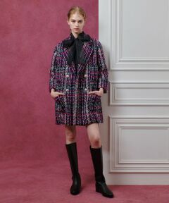 allureville / アルアバイル ステンカラーコート | 【LOULOU WILLOUGHBY】CLARENSONツイードコート