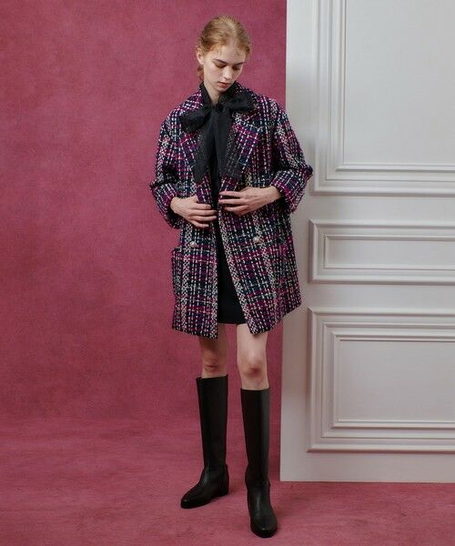 allureville / アルアバイル ステンカラーコート | 【LOULOU WILLOUGHBY】CLARENSONツイードコート | 詳細3