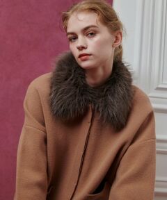 allureville / アルアバイル ダッフルコート | 【LOULOU WILLOUGHBY】ファー衿ニットショートコート
