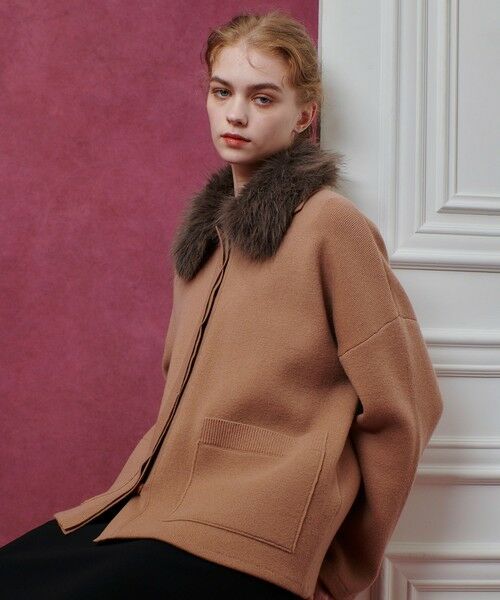 allureville / アルアバイル ダッフルコート | 【LOULOU WILLOUGHBY】ファー衿ニットショートコート | 詳細2