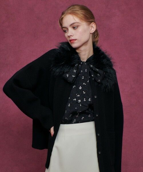 allureville / アルアバイル ダッフルコート | 【LOULOU WILLOUGHBY】ファー衿ニットショートコート | 詳細16
