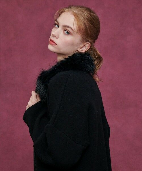 allureville / アルアバイル ダッフルコート | 【LOULOU WILLOUGHBY】ファー衿ニットショートコート | 詳細17