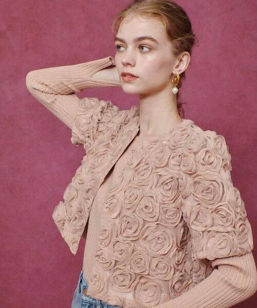 allureville / アルアバイル ブルゾン | 【LOULOU WILLOUGHBY】チュールローズブルゾン | 詳細2