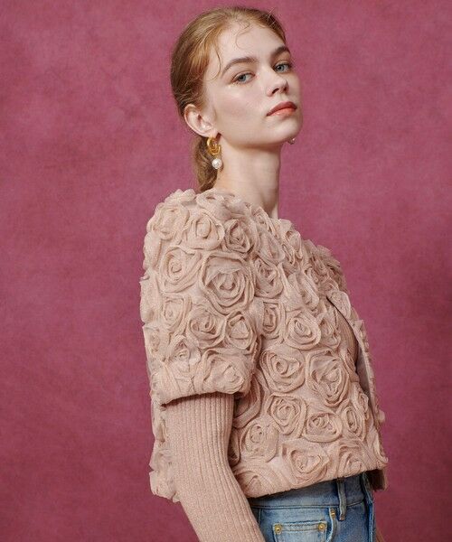 allureville / アルアバイル ブルゾン | 【LOULOU WILLOUGHBY】チュールローズブルゾン | 詳細3