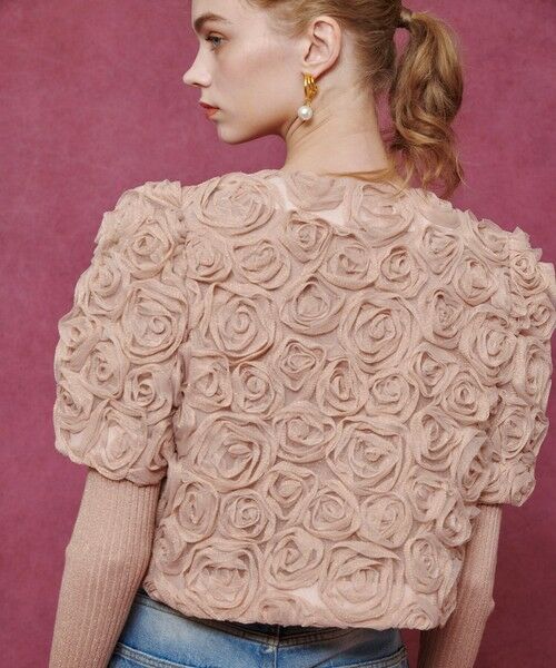 allureville / アルアバイル ブルゾン | 【LOULOU WILLOUGHBY】チュールローズブルゾン | 詳細4