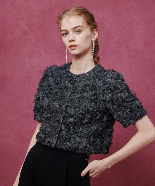 allureville / アルアバイル ブルゾン | 【LOULOU WILLOUGHBY】チュールローズブルゾン | 詳細13